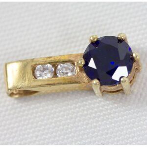 Synthetic Lab Grown Blue Sapphire & Glass Gold-Tone Pendant VIDEO TEST